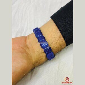 Unisex Lapis Lazuli Bracelet, Handcrafted Lapis Lazuli Gemstone Bracelet, Minima